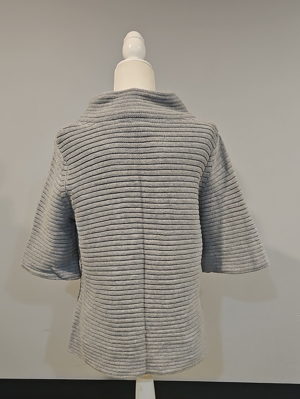 Tribal Light Gray Ribbed Button-Front Cape Jacket - Picture 2 of 5